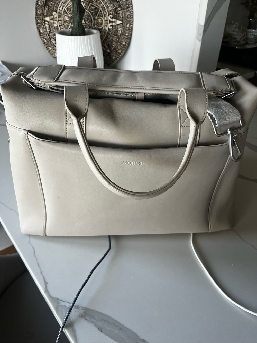Monos Metro Duffle (Ivory Vegan Leather)